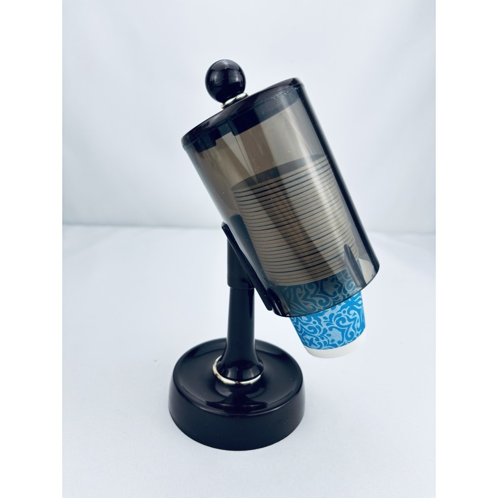 Vintage MCM Brown Smoke Gray Plastic Dixie Cup Holder Dispenser Retro Londonware